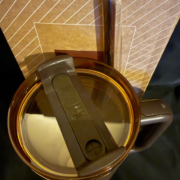 New Stanley 40oz GucLaserci Engraved Brown and Gold Tumbler w/ Brown Straw - Picture 5 of 8